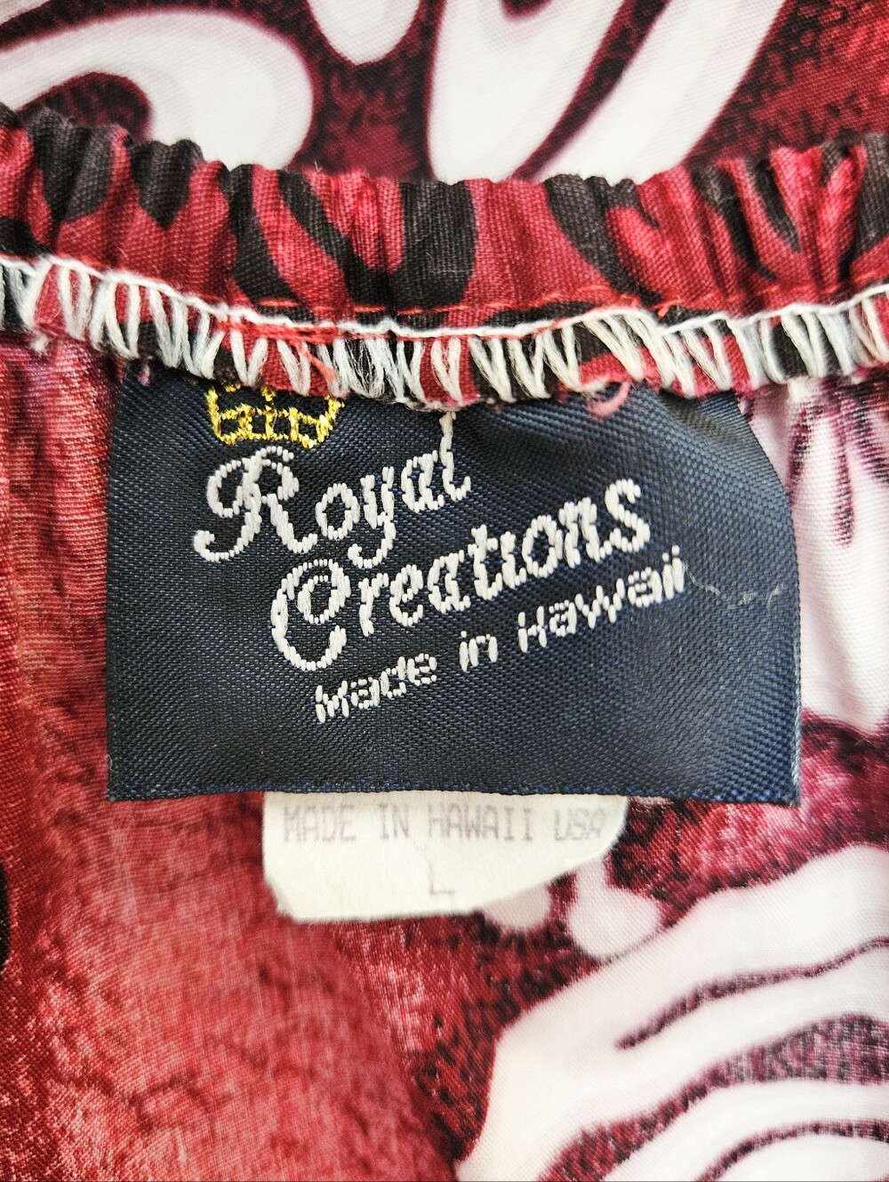 Vintage Y2K Royal Creations Red & White Floral 100% Cotton Hawaiian Dress Large - Picture 2 of 13